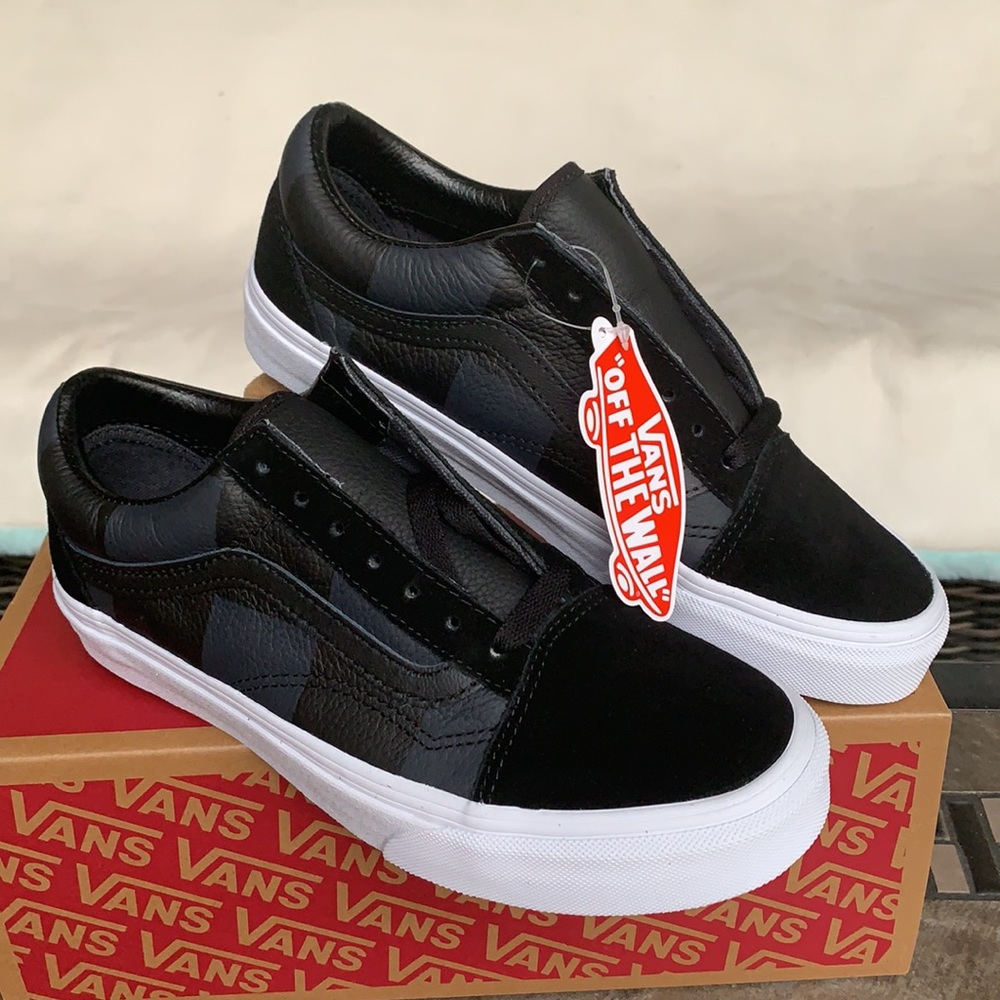VANS OLD SKOOL LEATHER/SUEDE ASPHALT BLACK WMNS